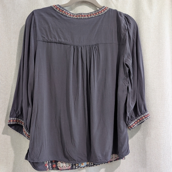 Savanna Jane Embroidered Boho Blouse Small Floral Peasant Top Cottagecore - Picture 6 of 10